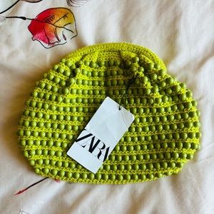 Lime Green Zara Beaded Clutch Bag